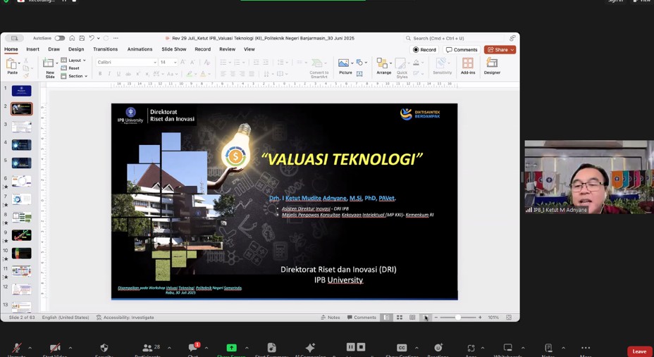 Workshop Valuasi Teknologi
