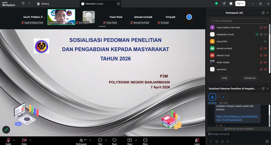 Sosialisasi Pedoman Penelitian dan Pengabdian Poliban Tahun 2026